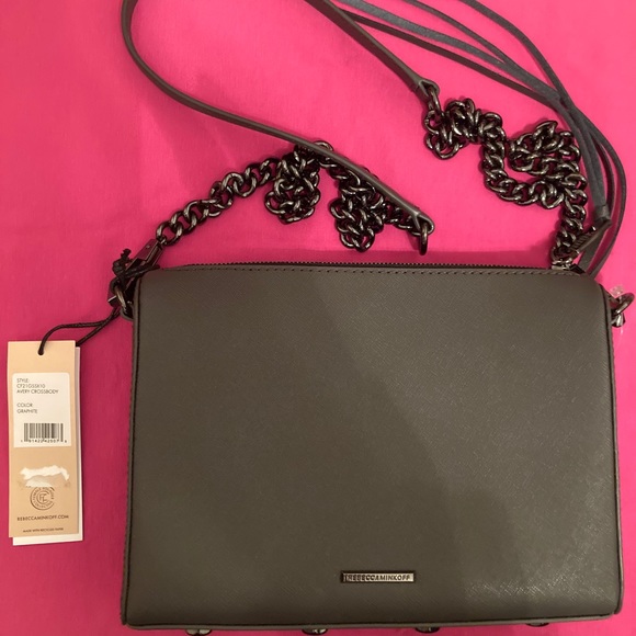 Rebecca Minkoff Avery Leather Crossbody Bag (Color - Graphite) - Picture 6 of 9